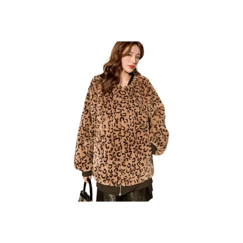 ZEKIKO STUDIO Леопардовый принт Женские Меховые изделия