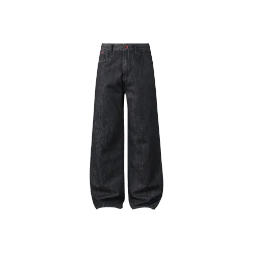 A3G4 Черный Золотой Унисекс Джинсы