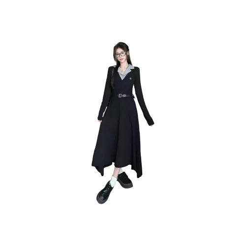 YOUSEKOO Длинное платье с длинными рукавами женское