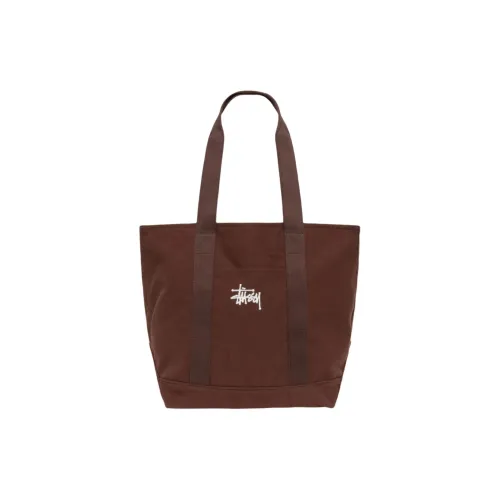 Stussy Холст Тоут Сумка Сумка для покупок Сумка Extra Large Женская Коричневая