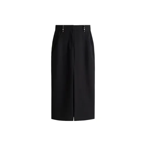 H M Черные Женские Вязаные Длинные Юбки