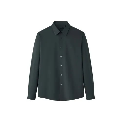 HLA Темно-зеленый S4 Мужские Рубашки