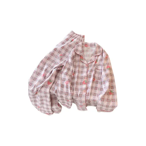 HANQIANNUO Весенний Осенний Пижама Длинный рукав Женский двухкомпонентный комплект