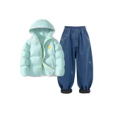 [Thickened и с флисовой подкладкой] Однотонный Светло-Синий + Однотонный Джинсовый Светло-Синий