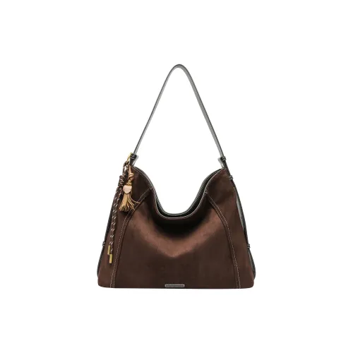 Vigno Сумка через плечо из синтетической кожи стандартная женская замш коричневый