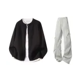 Чёрные + Светло-серые штаны