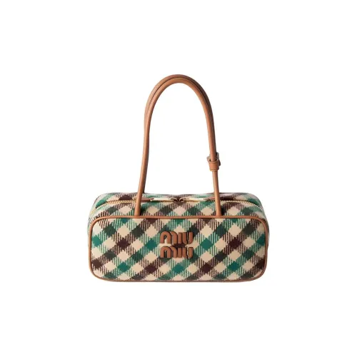 MIU MIU Beau Кожа Сумка через плечо Стандартная Женская Camel и Зеленый