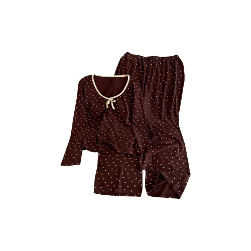 QIAOYUN Коричневый Женские Пижамные Комплекты