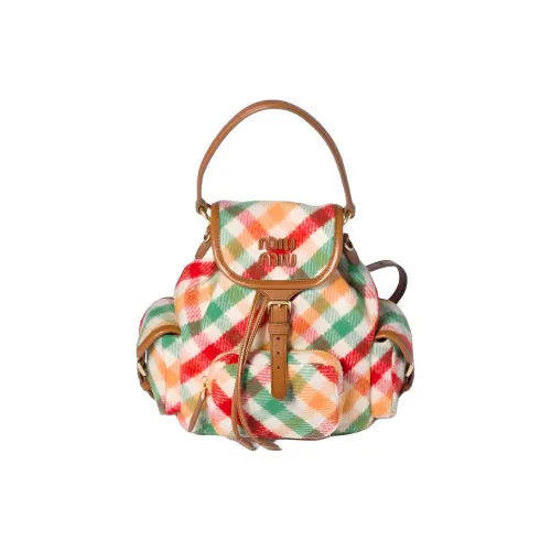 MIU MIU Смешанный материал Рюкзак Женские Красный и Зеленый