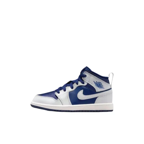 Jordan Air Jordan 1 MID Топ Баскетбольные кроссовки Синий Детский