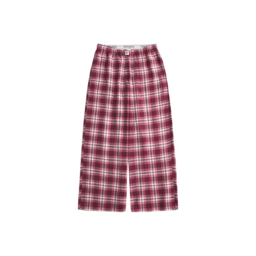 Hollister Темно-красные клетчатые женские повседневные штаны