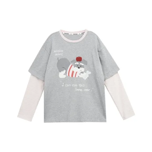 MASOOMAKE Осенний комплект в рубашке с короткими рукавами женский серый