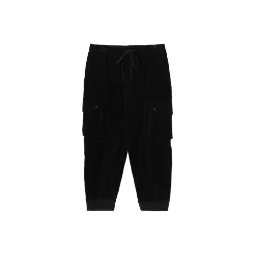 Yohji Yamamoto Ground Y FW25 Пара Вельвет Воздух TURNING Ребристый подол Брюки карго Унисекс