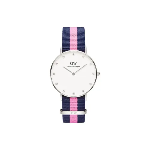 Daniel Wellington Women's Watch Кварцевый механизм Текстильный ремешок 34 мм Белый циферблат