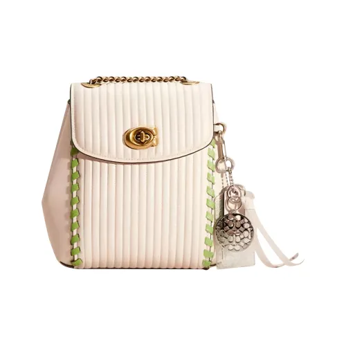 COACH Паркер Кожа Наппа Рюкзак Женские Мел Белый