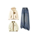 [Thickened и с флисовой подкладкой] Силикон Di-Lift K Экрю + Однотонный Джинсовый синий + Силикон Di-Lift K Экрю