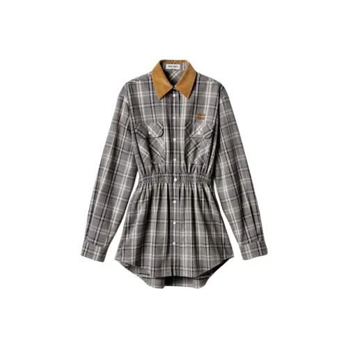 MIU MIU Длинное платье с длинными рукавами женское