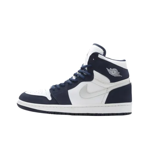 Jordan Air Jordan 1 High Топ Винтажные Баскетбольные Кроссовки Мужские Синие Белые 2001