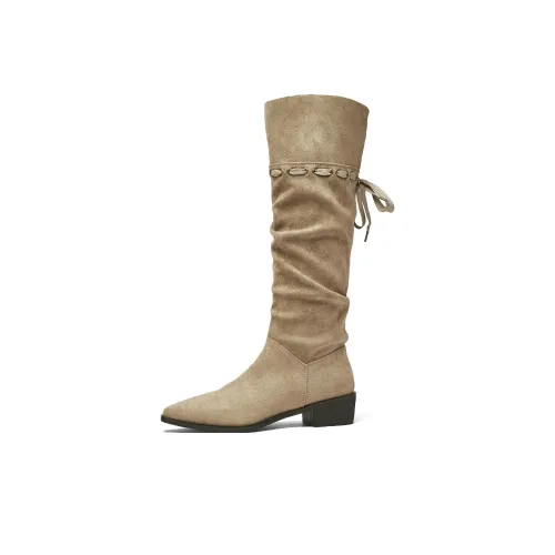 AGSDON Высокие сапоги до колена 4,5 см женские