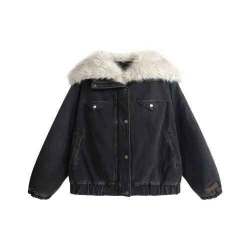 UNIFREE Темно-серый Женский Короткий Пальто