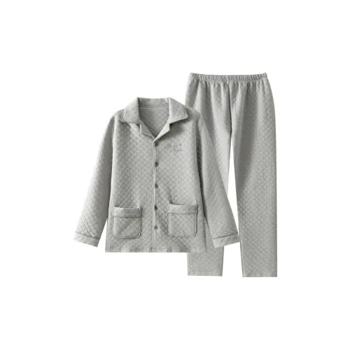 FAVMARTHA Light Gray Men's Pajama Sets FAVMARTHA Светло-серый мужской пижамный комплект