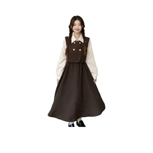 GRAYISMOON Длинное платье с длинными рукавами женское