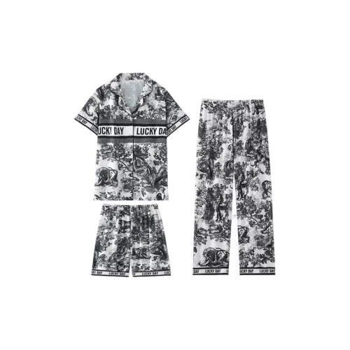 JINXU Черный Женский Пижамный Комплект