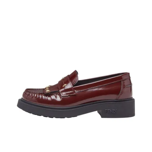 FENDI Filo Лоферы 4CM Женские Бордовый