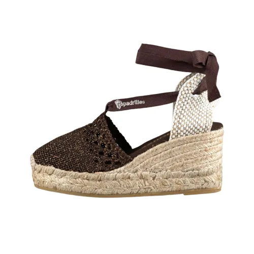 Эспадрильи Valenciana ARTE Клиновидный каблук Высокие каблуки 7 см Женские Бежевый Умбра Многоцветный