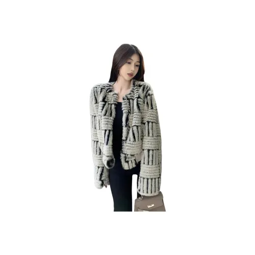 COHX Белый Черный Женские Меховые изделия