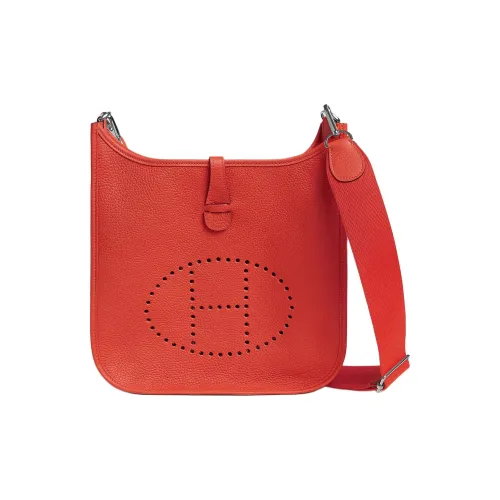 HERMES Evelyne Clemence Bullock Кожа Сумка через плечо Женская Апельсин