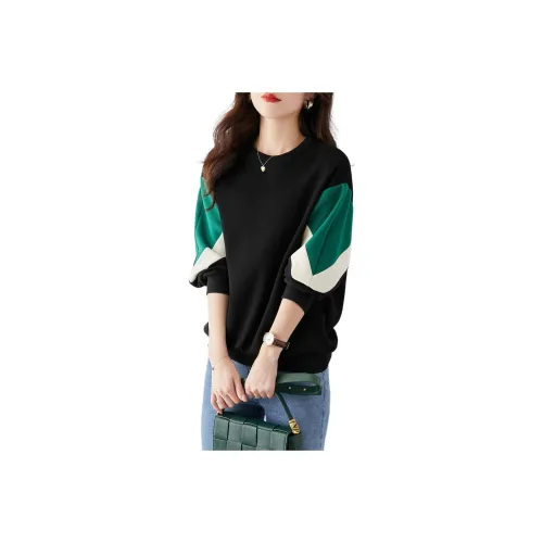 SHANGJING Черный Женский Свитшот