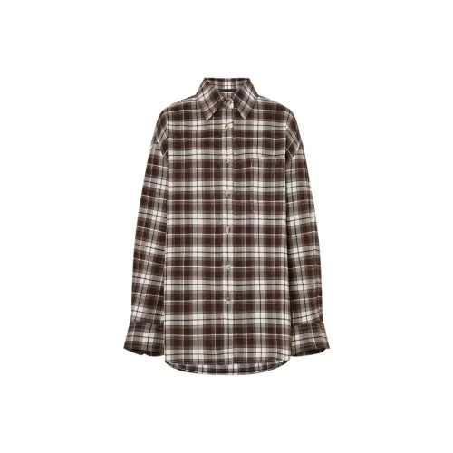 MO&CO Коричневая клетка Женские рубашки