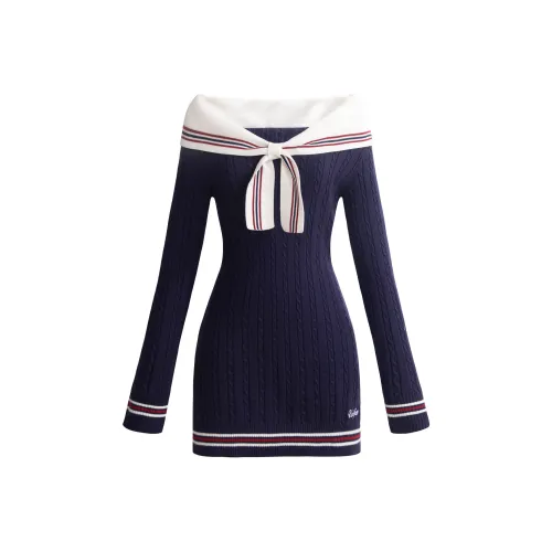 UNIFREE Длинное платье с длинными рукавами женское королевский синий