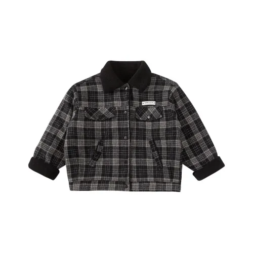 Mu Qingqing Черное Kids Шерстяное пальто