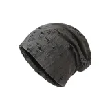 Рваный платок-шапка - серый