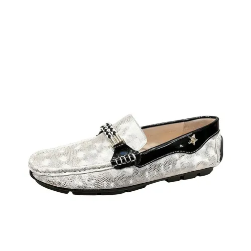 JHCZC Лоферы с резиновым покрытием белые мужские