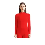 [Кашемир, Шелк, Одежда, Комплекты] Красный с круглым вырезом