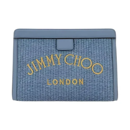 Jimmy Choo Клатч из коровьей кожи Makeup Bag Женские Синий