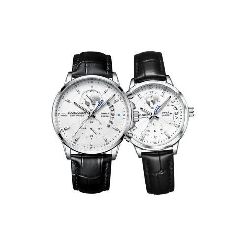 LOUIE JUELEN Maps Collection Кварцевый механизм Естественная кожа Ремешок Часы Унисекс Белый циферблат