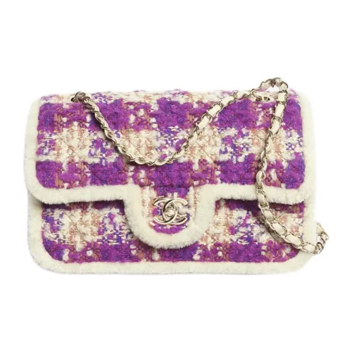 Chanel NEIGE Ski Series Саржа Мягкий Костюм Двойная Слойная Овечья Шкура Сумка через плечо Большая Женская