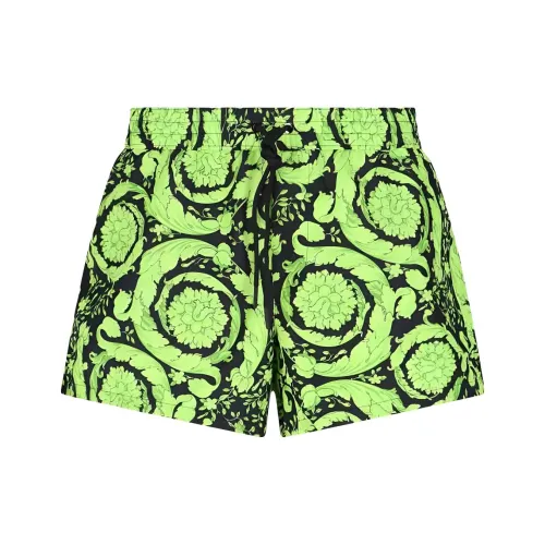 VERSACE Зеленые Мужские Пляжные Шорты
