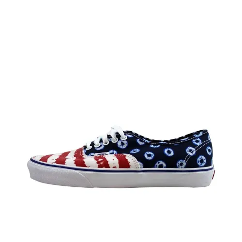 Vans Authentic Series Low Топ Скейтборд Кроссовки Унисекс Синий Белый Красный