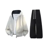 Белый, серый, топсайс, топ + черные штаны