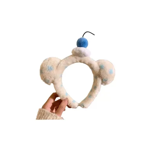 Lulu Candy Гороховый узор Bear Plush Ободок Женские Парк развлечений Фотография Wash face Макияж Ободок ОСЕНЬ Зимний