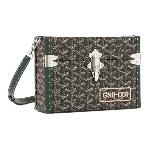 GOYARD Cassette Canvas Storage Box Standard Unisex Dark Green