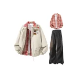 Абрикос + Красная рубашка + Черные штаны