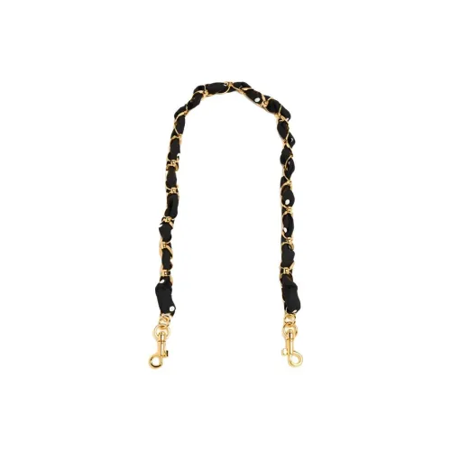 Dolce Gabbana Satin Ткань Сумка Ремень Женский Черный Золото