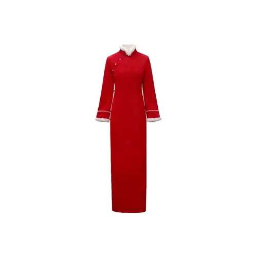 Meanalot Длинное платье с длинными рукавами женское