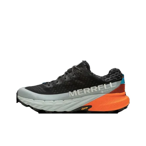 MERRELL Agility Peak Износостойкий и Легкий Низкий Топ Беговые кроссовки Мужские Черные и Оранжевые